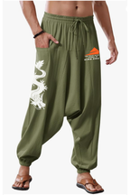 Classic Logo + Dragon Print Drop Crotch Pants